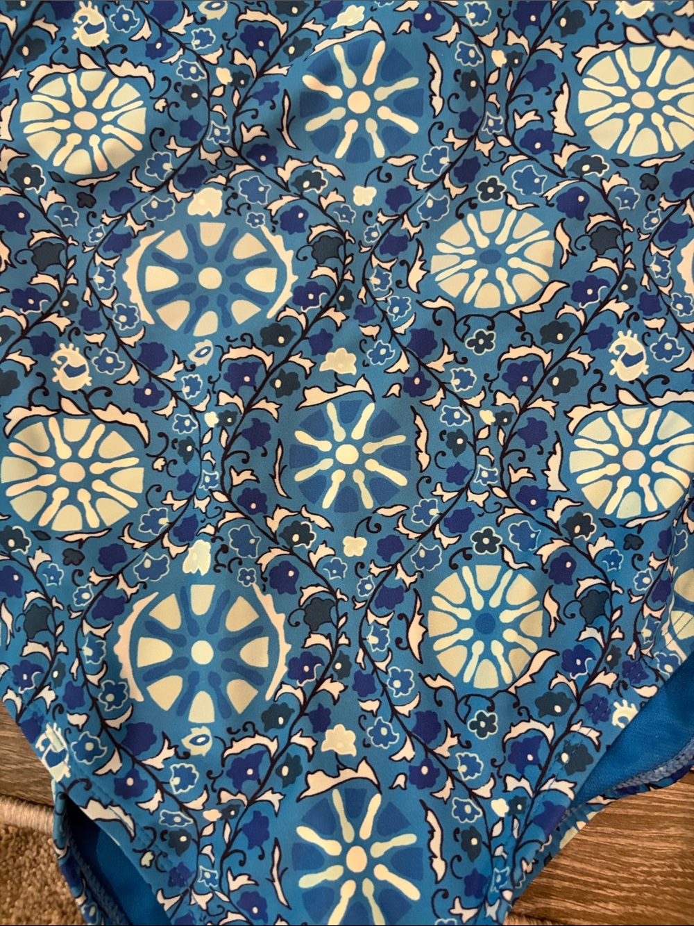 RHODE Blue Geometric-Print One-Piece Swimsuit - Picture 7 of 9